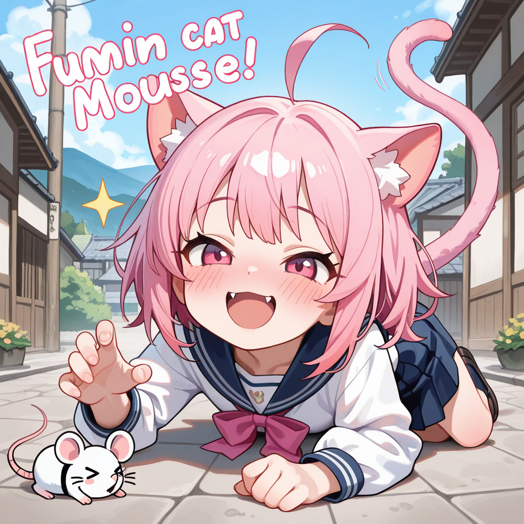 ねこの目の前でコケてしまったねずみさん。 | の人気AIイラスト・グラビア