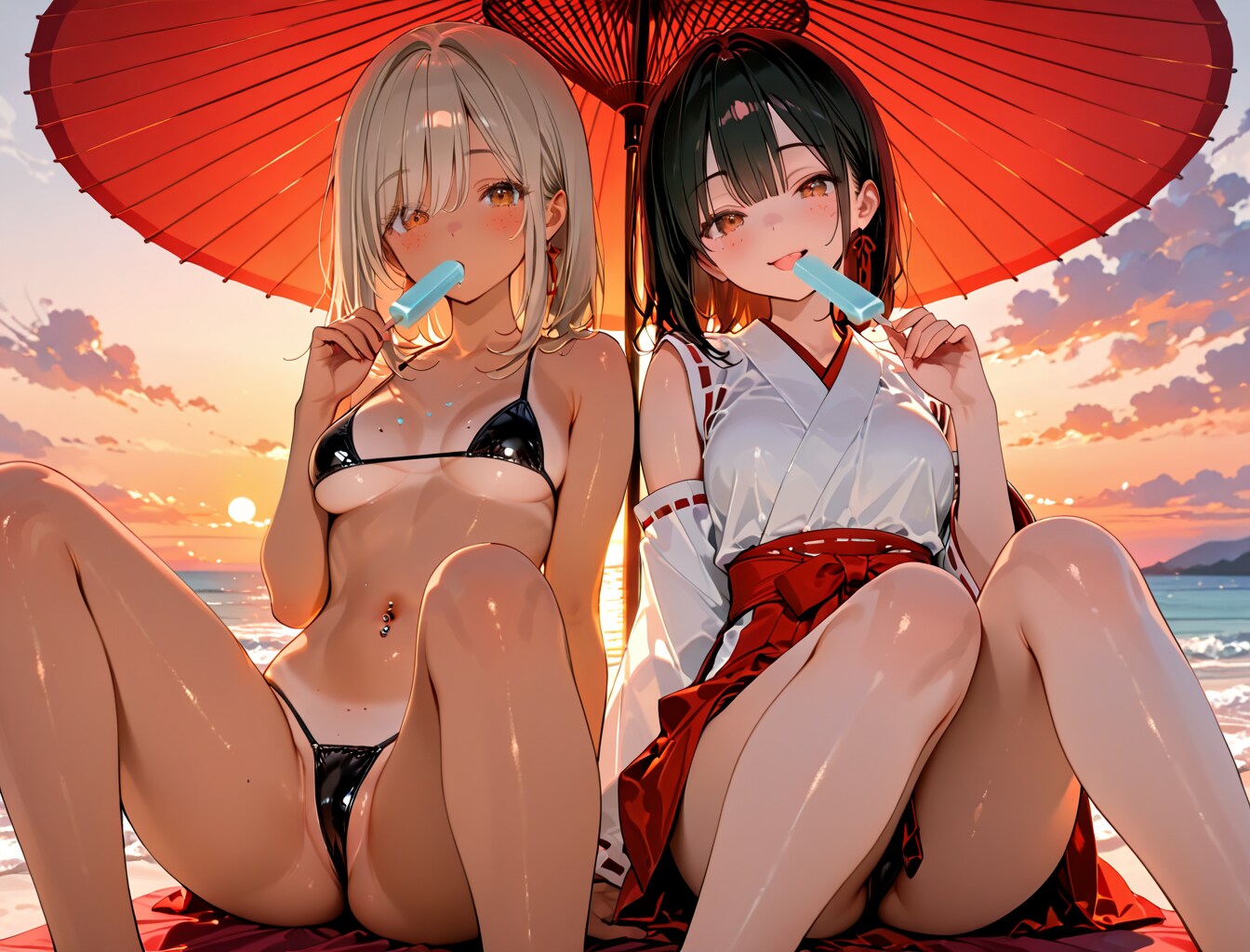 巫女と渚