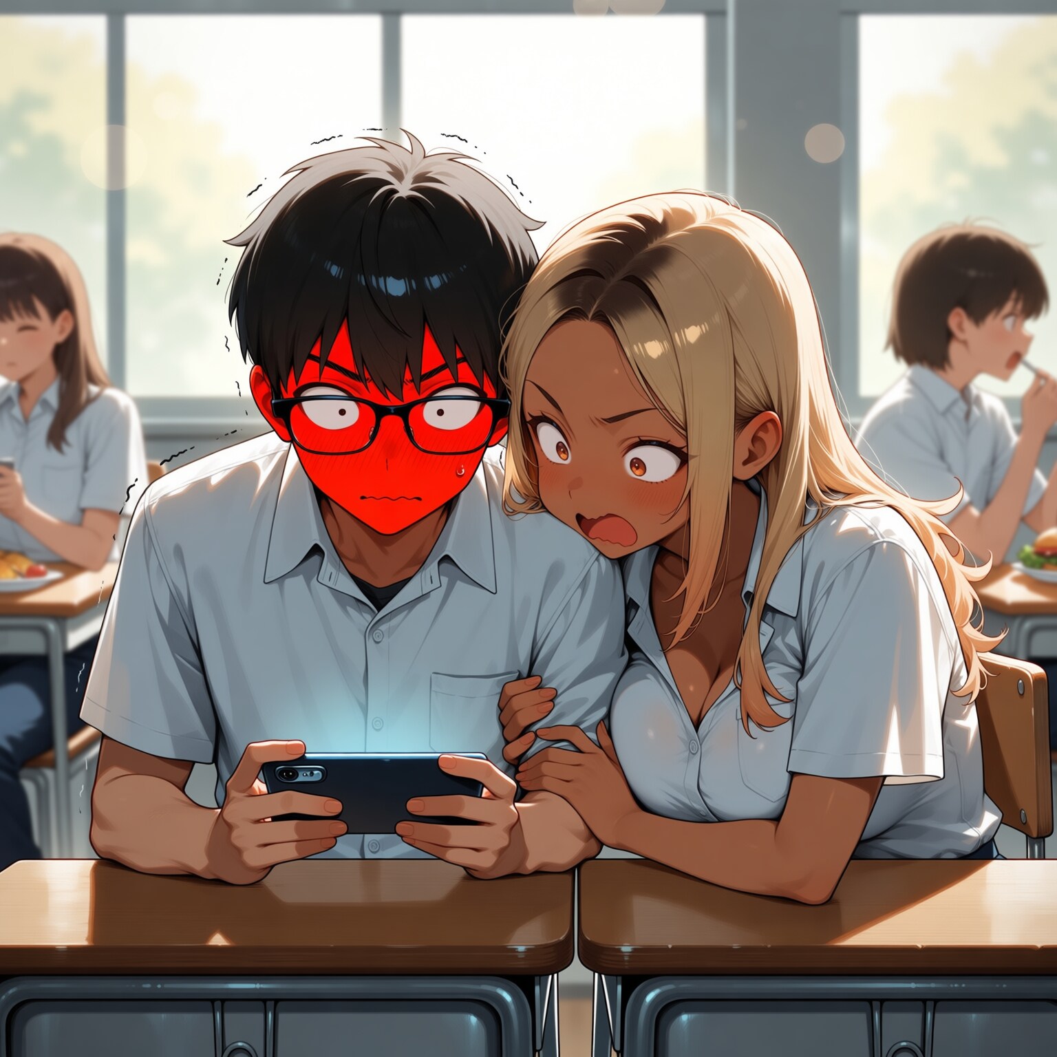オタク君のアニメに夢中になって距離感がバグってる黒ギャル