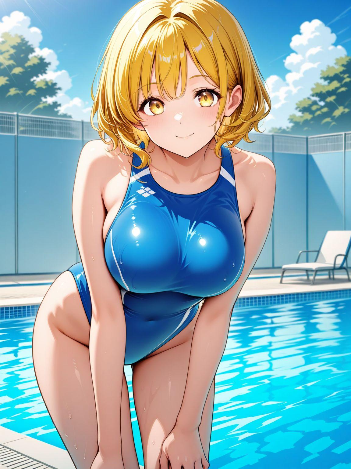 青競泳水着少女4