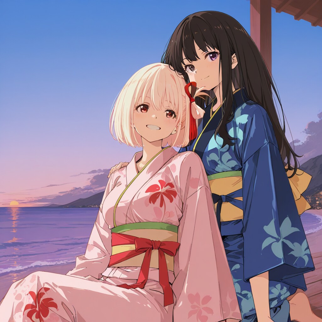 リゾートの二人