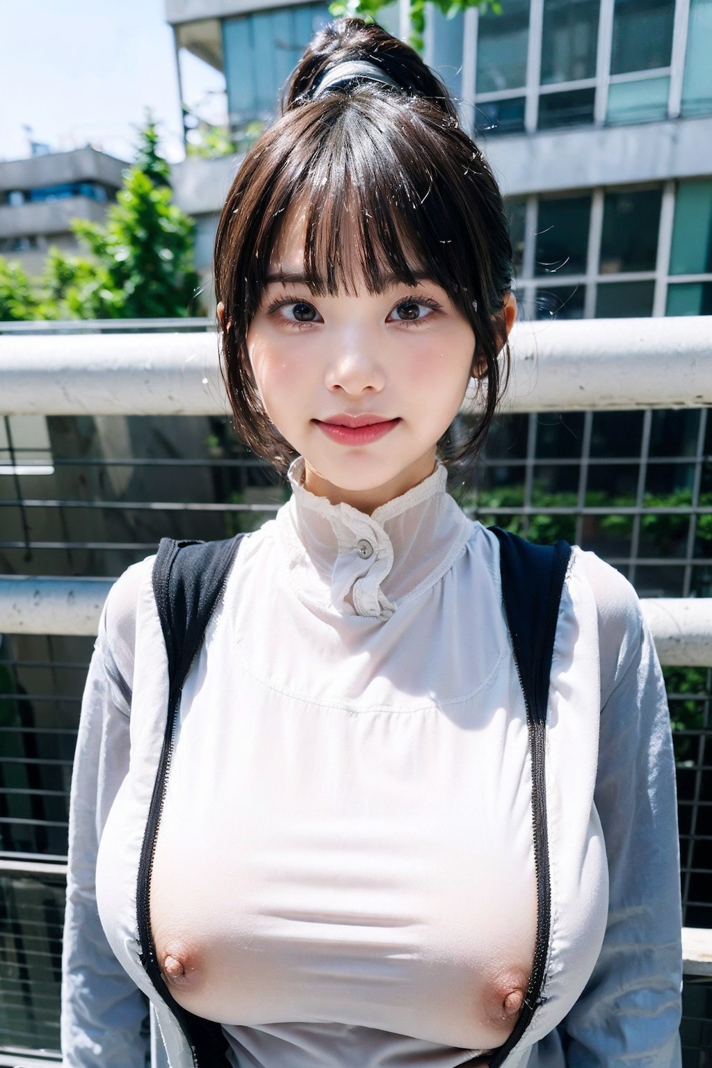 透け透けレオタードで透けたりポロリしたり