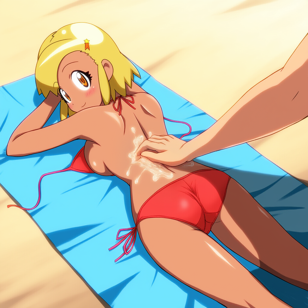サンオイルを頼まれて