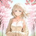 花見中のぶかぶか袖JD(企画参加) 3枚目