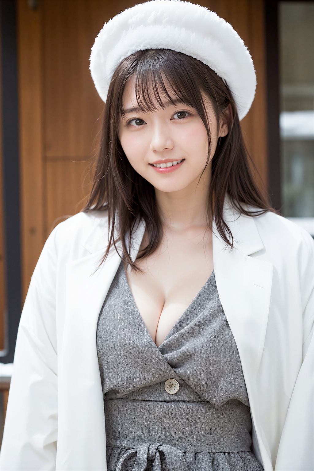 白コートと帽子 2