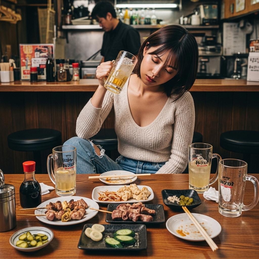 酔いつぶれる女