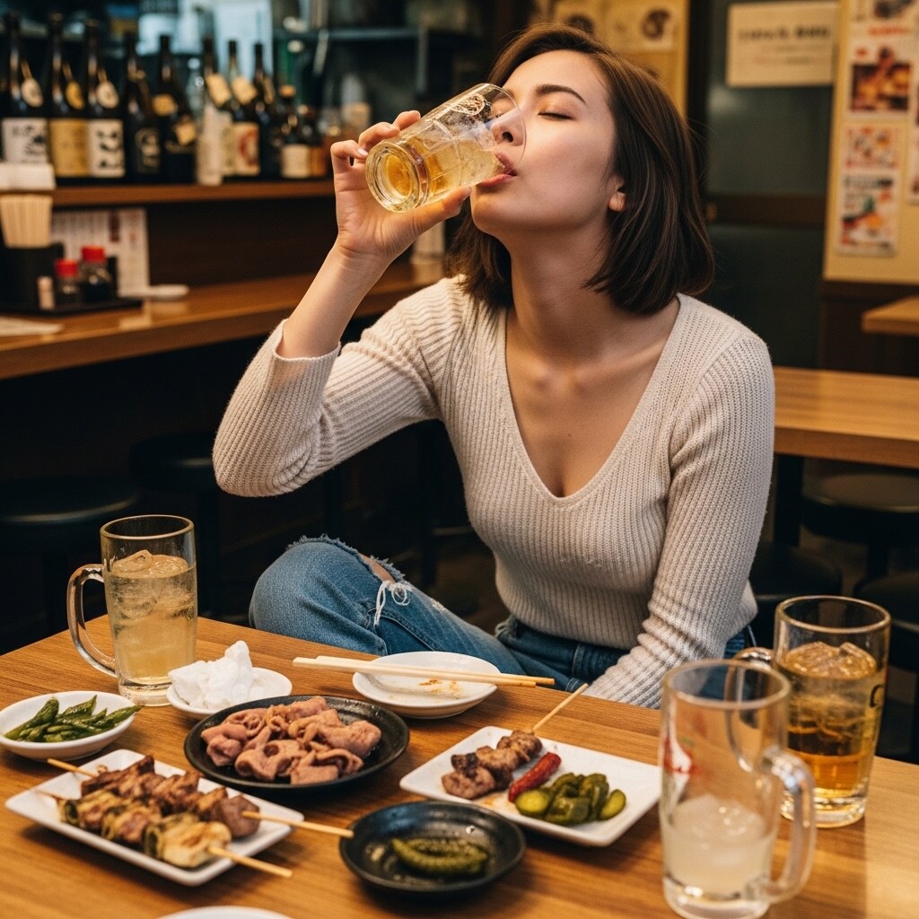酔いつぶれる女