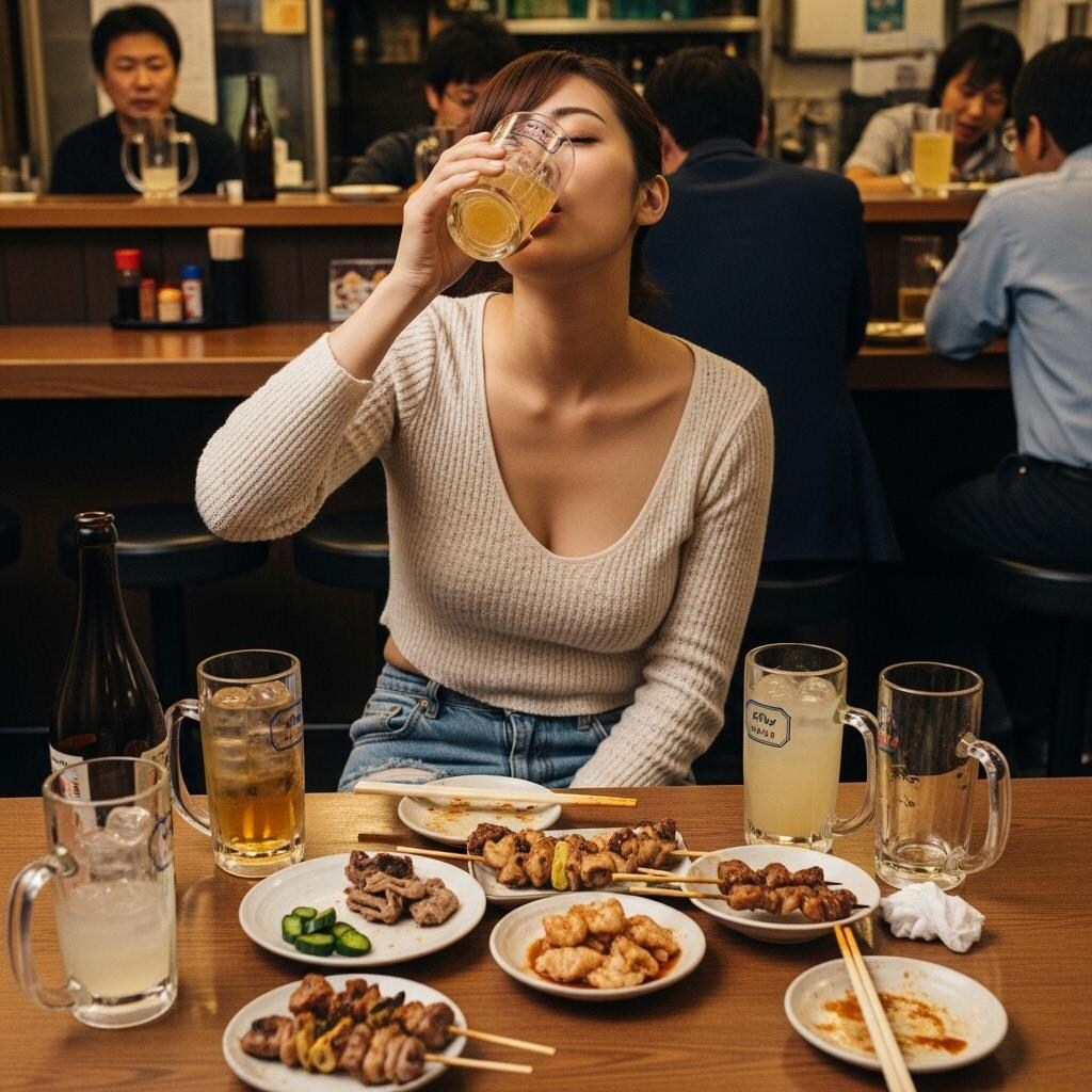 酔いつぶれる女