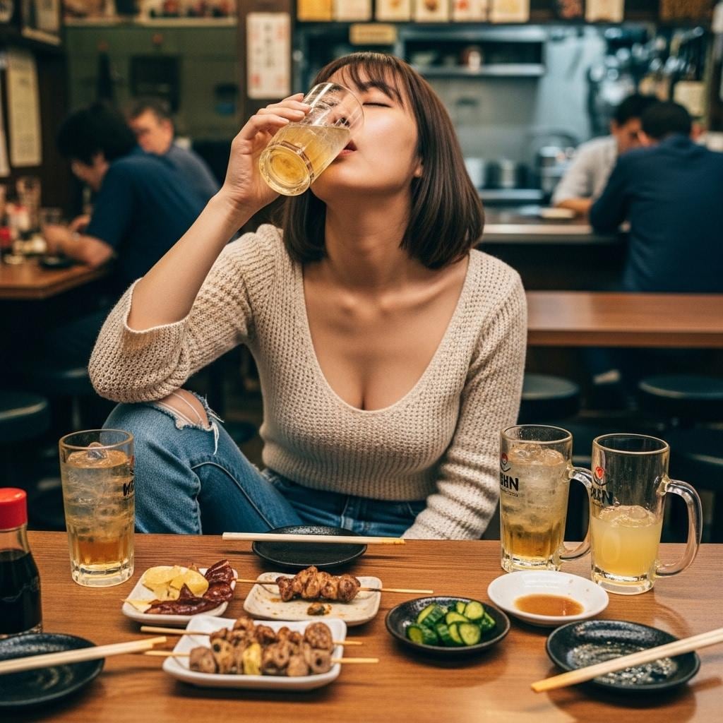 酔いつぶれる女