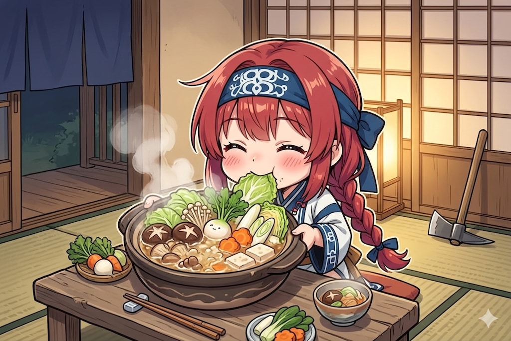 お野菜たっぷりの熱々のお鍋！