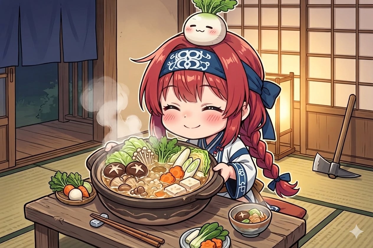 お野菜たっぷりの熱々のお鍋！