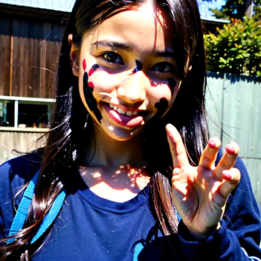 黒髪ロングでＴシャツの美女１３