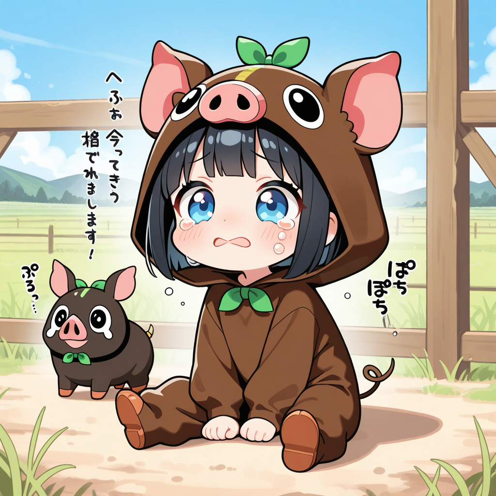 茶色いぶたさんになっちゃったちーちゃん | の人気AIイラスト・グラビア