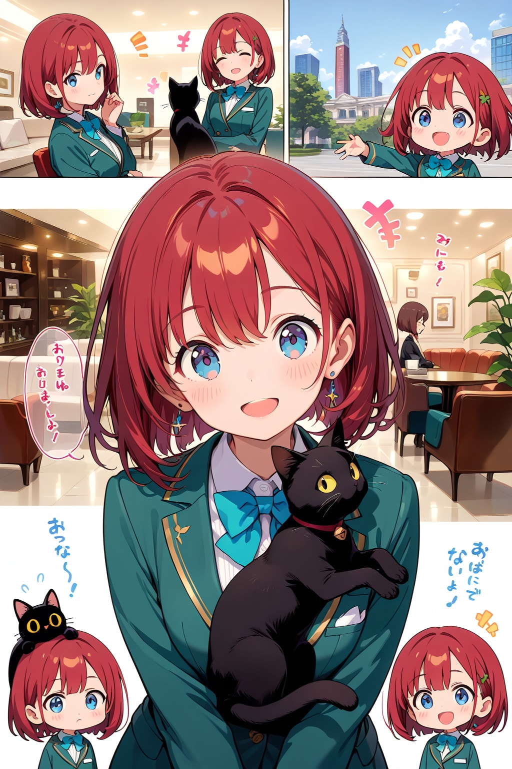 黒猫とホテルウーマン | の人気AIイラスト・グラビア