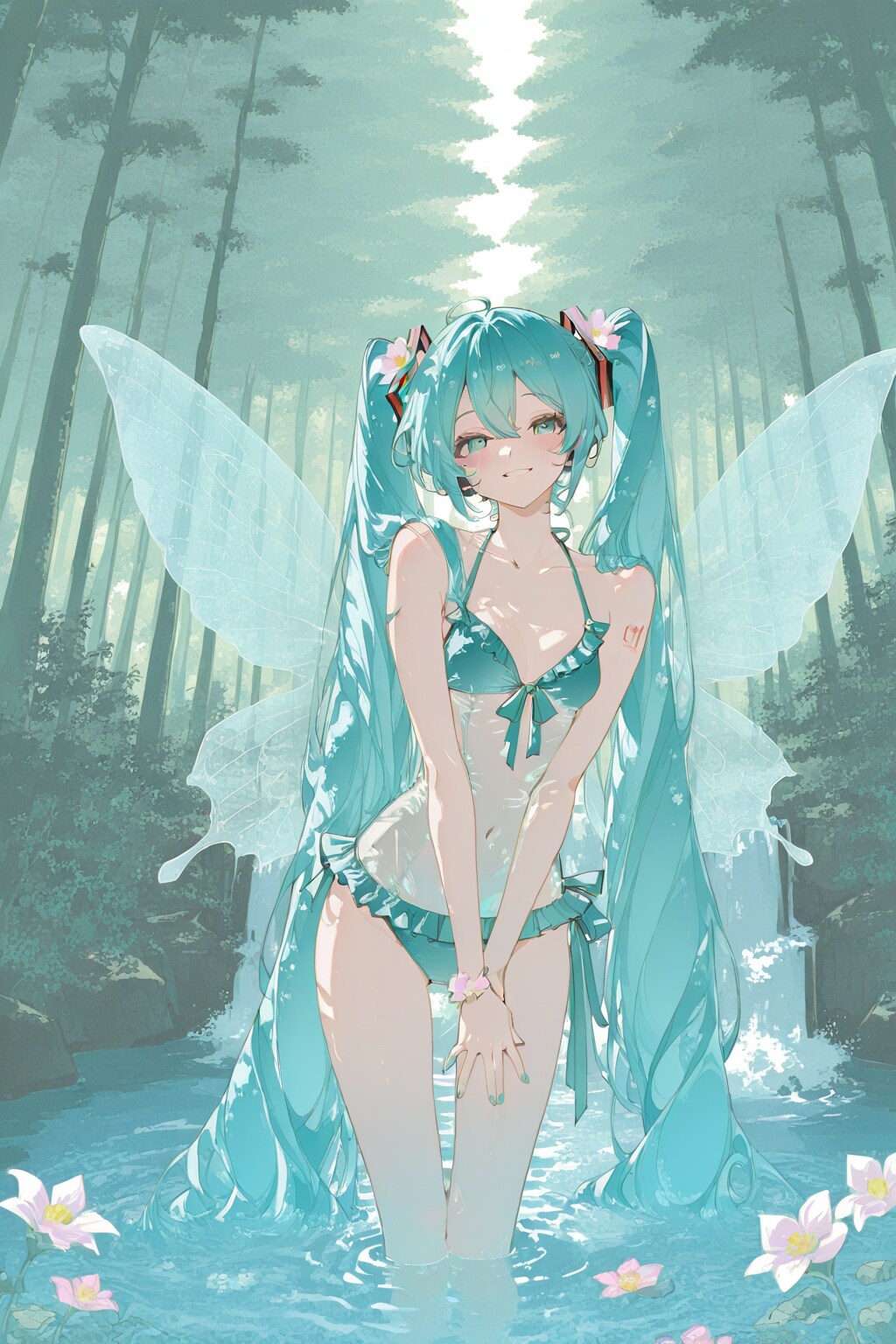 妖精の水遊び