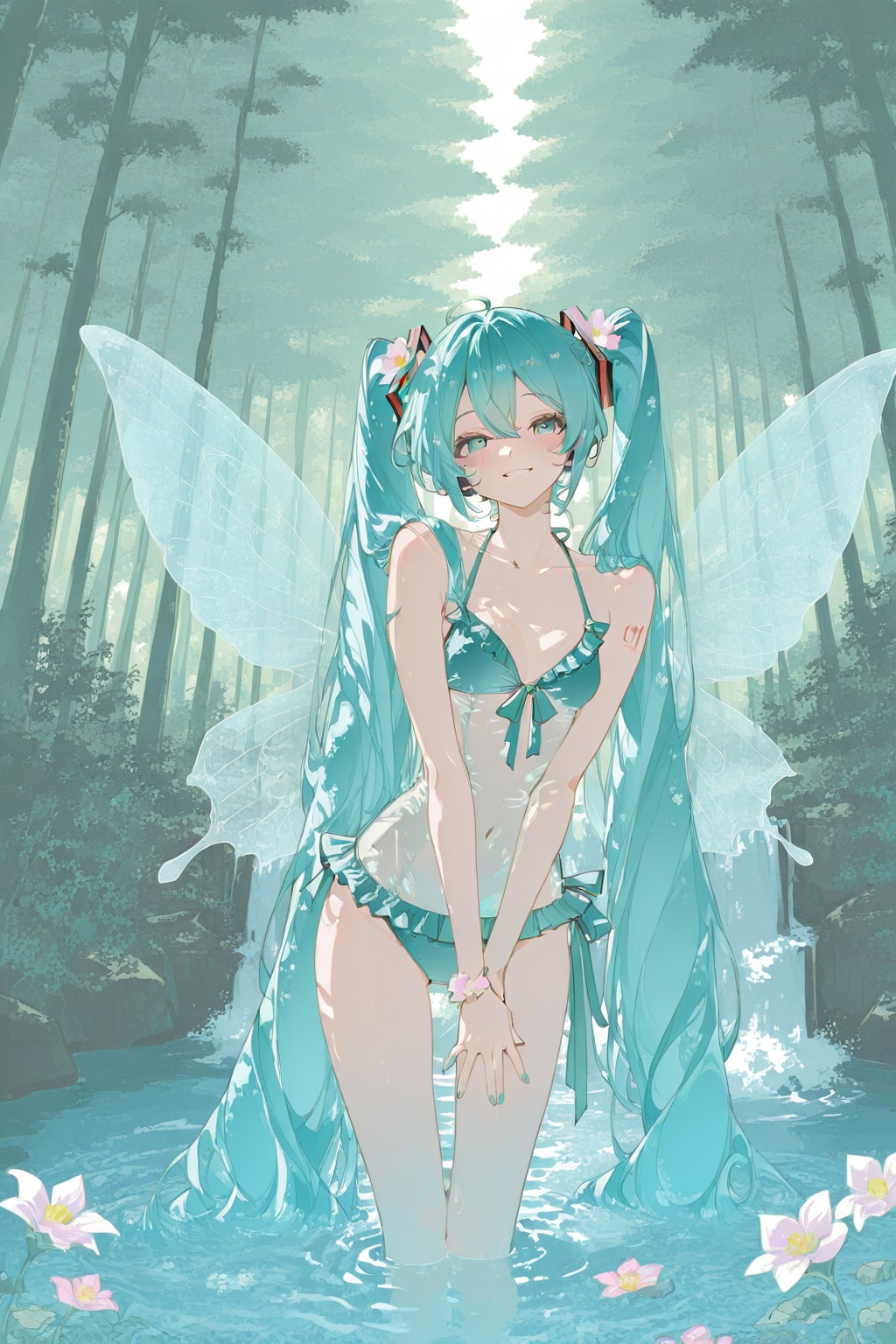 妖精の水遊び