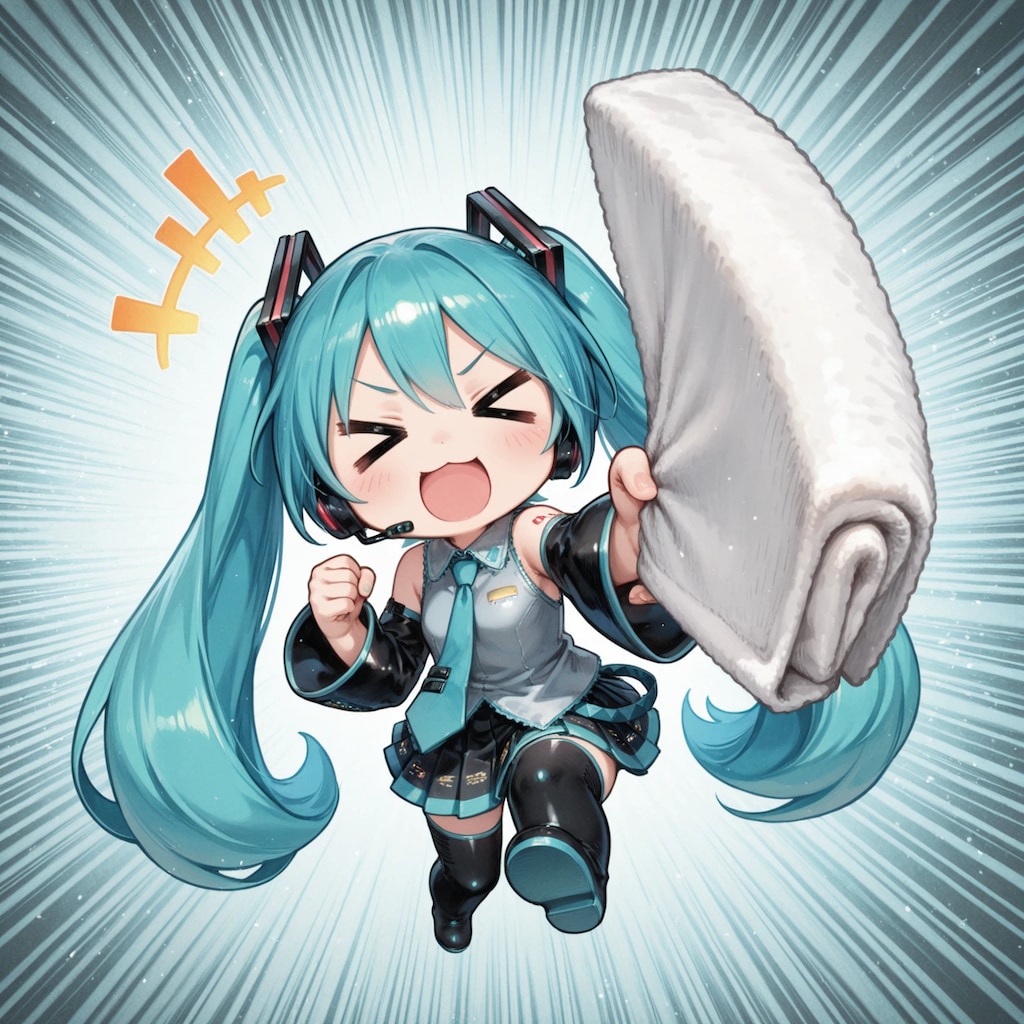 タオルとミクさん
