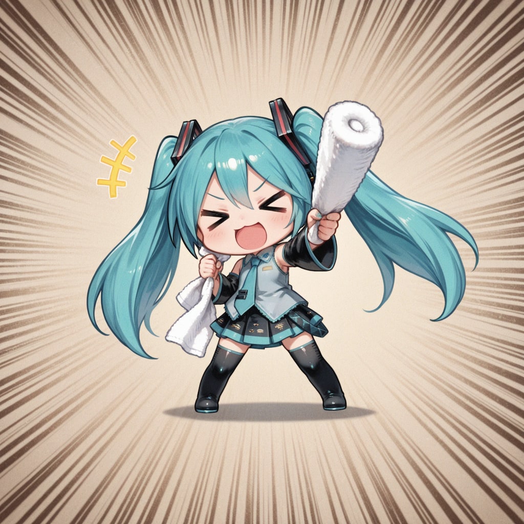タオルとミクさん