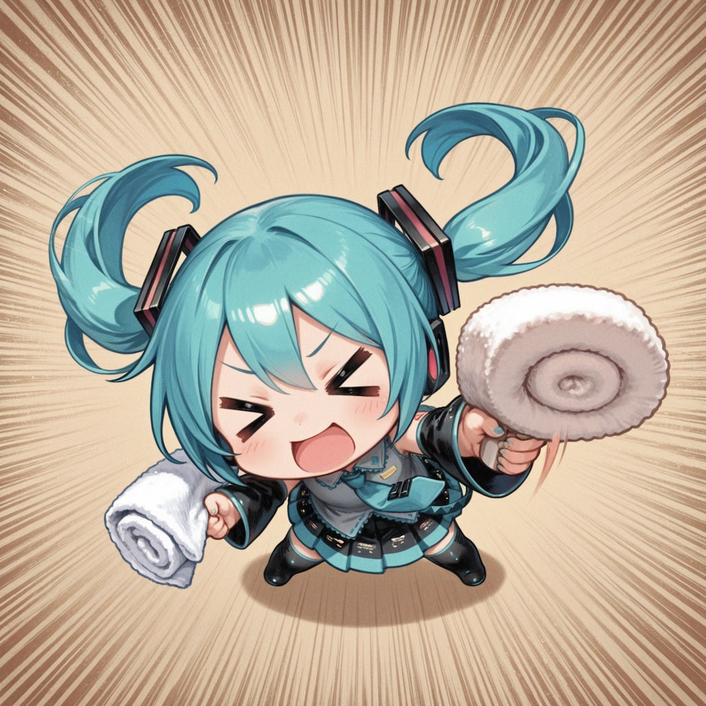 タオルとミクさん