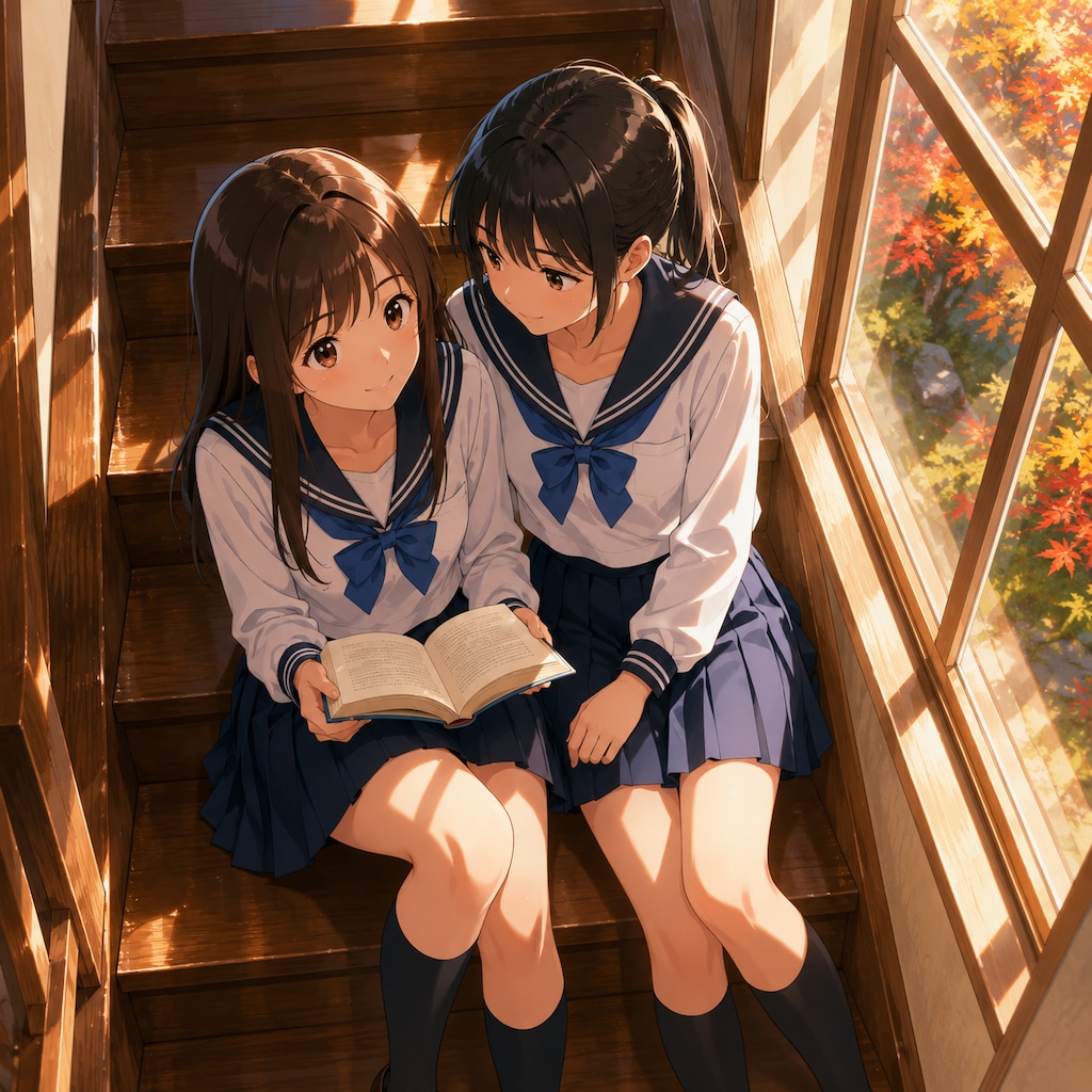 階段の少女