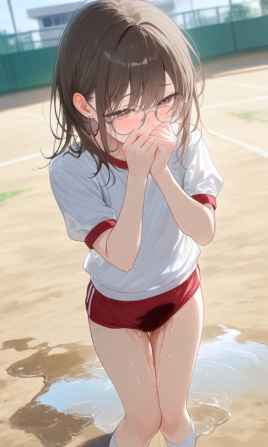 ブルマでお漏らし