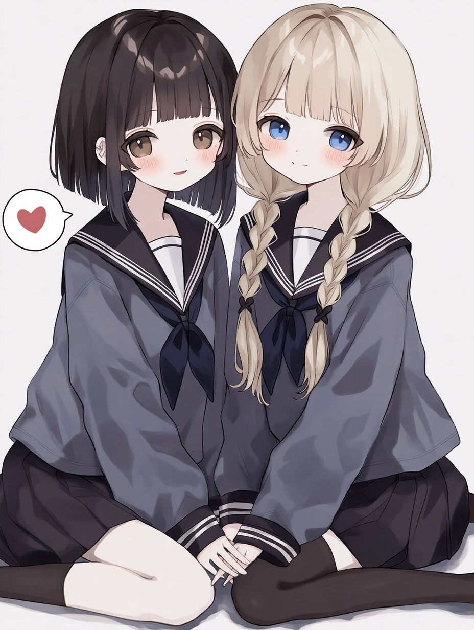 二人のJK248 | の人気AIイラスト・グラビア