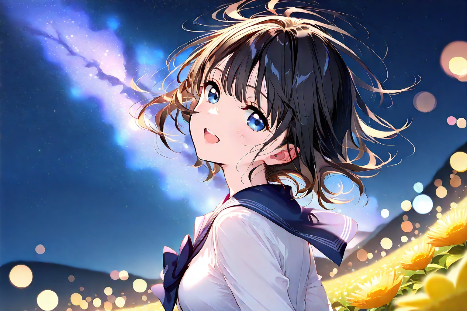 夜の花畑(WAVE)(8) | の人気AIイラスト・グラビア