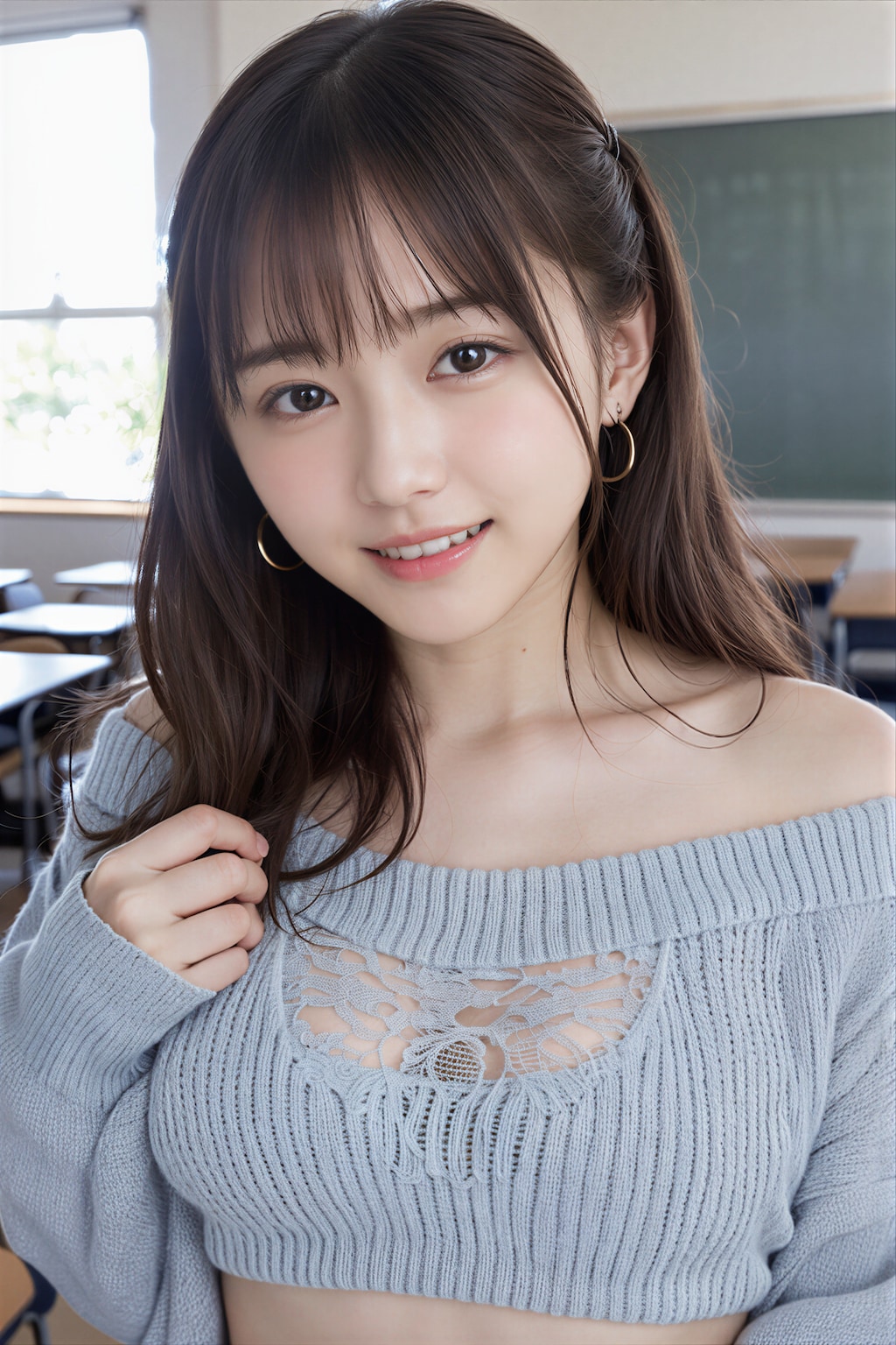 オフショルセーター