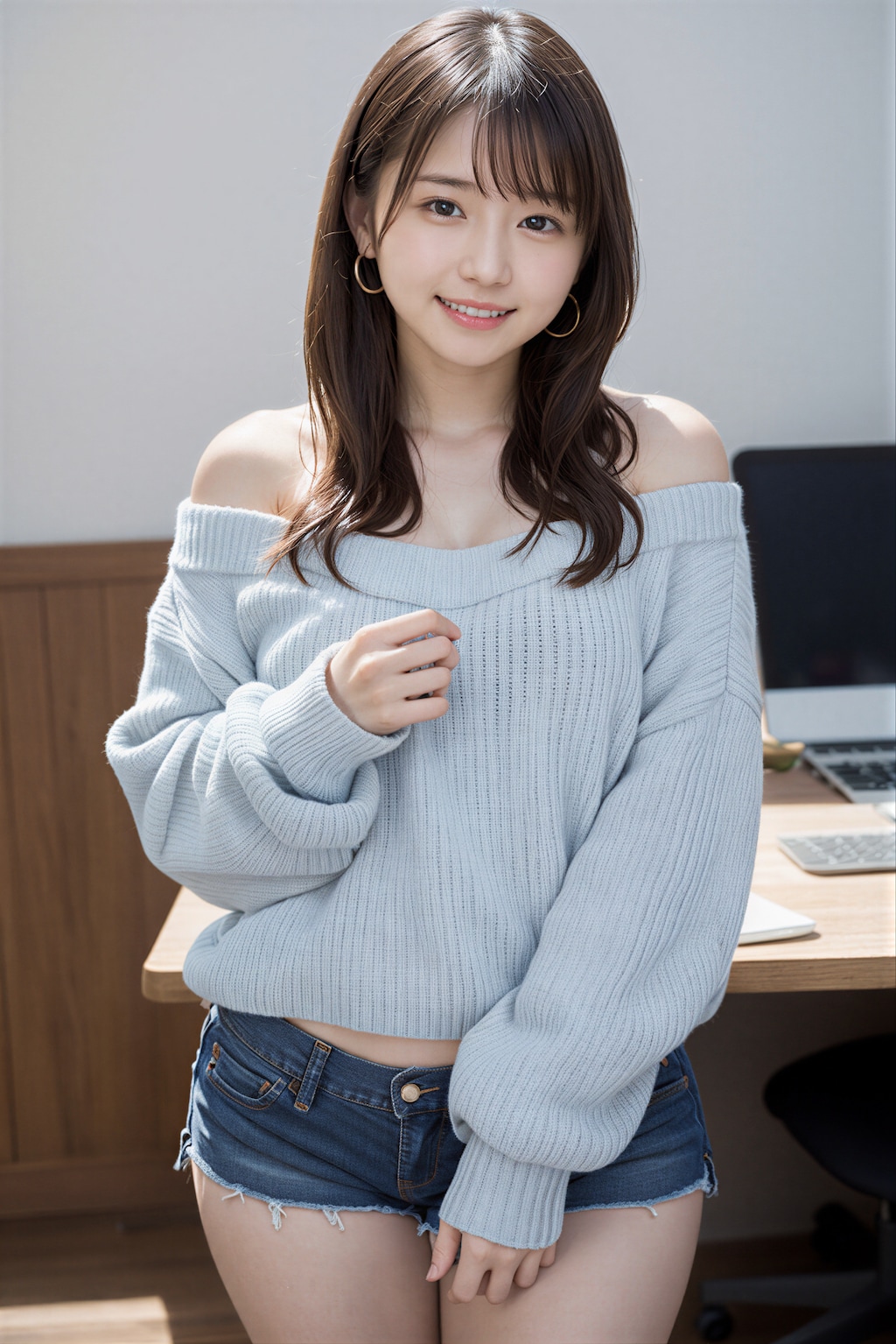 オフショルセーター