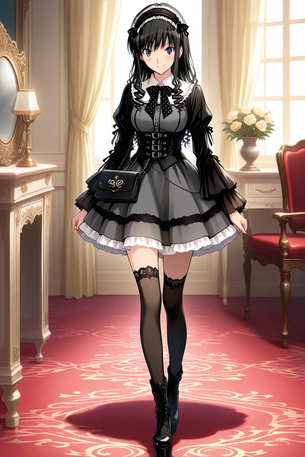 森嶋はるかちゃん「ゴシック風ファッションを着てもらいました」