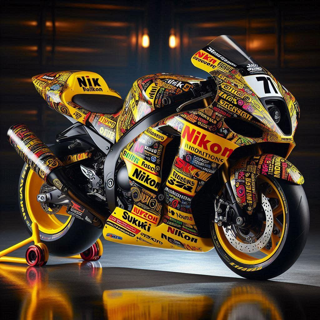 ニコンカラーのレーシングバイク | の人気AIイラスト・グラビア