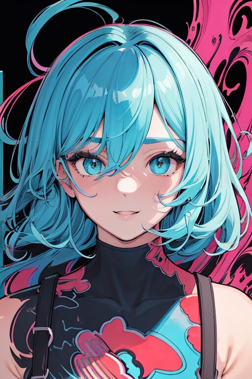 水色ヘアーの女の子