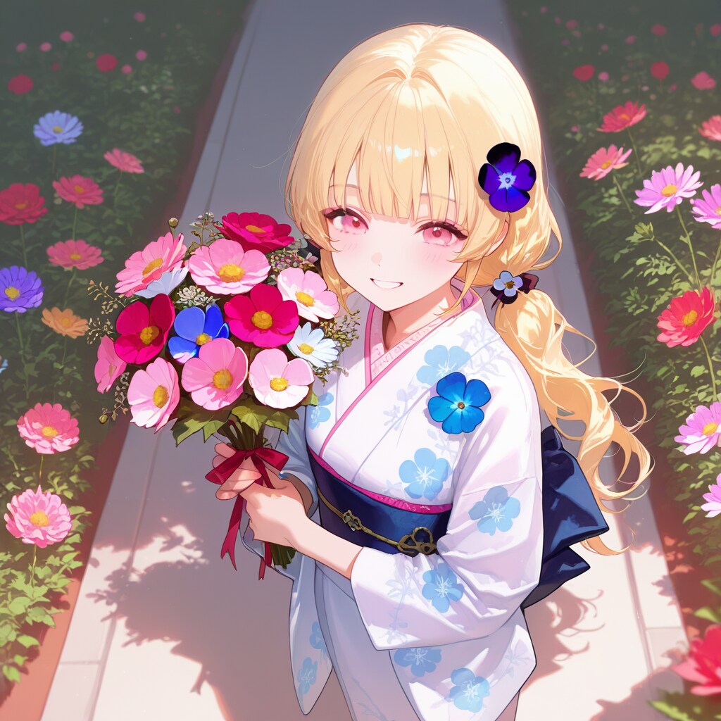 金髪ちゃんとお花畑