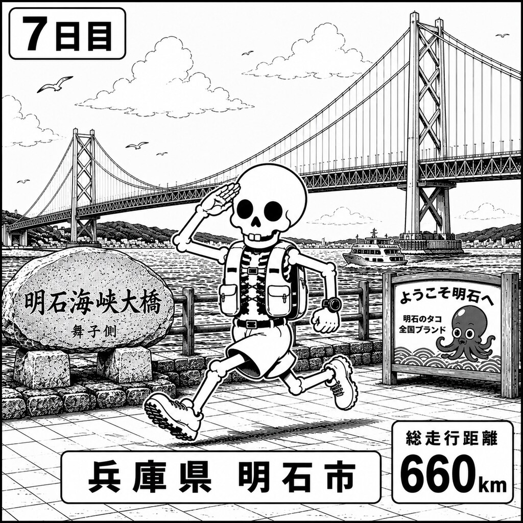 兵庫県明石市に到着