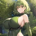 ハイレグレオタード女性集（緑髪ウェーブ編） 7枚目