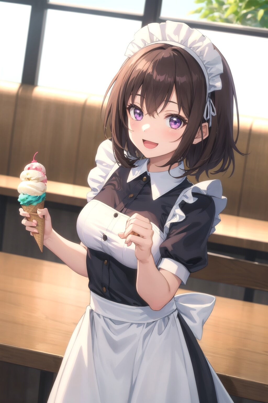 ご主人様、一緒に食べましょ