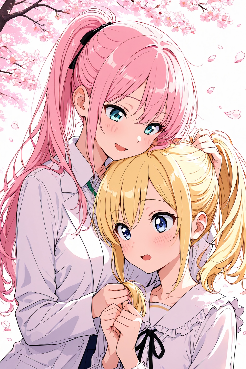 桜の下で陽と颯