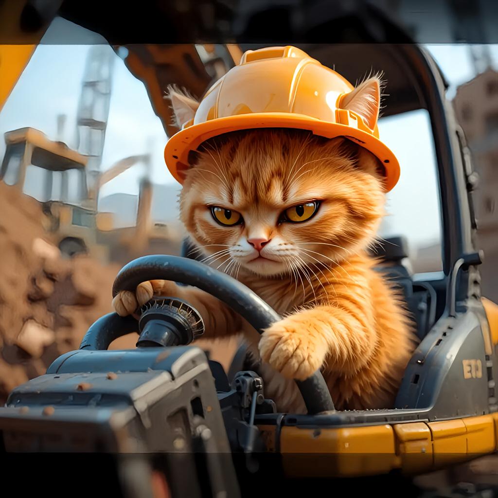 工事のじゃまするニャー！ | の人気AIイラスト・グラビア