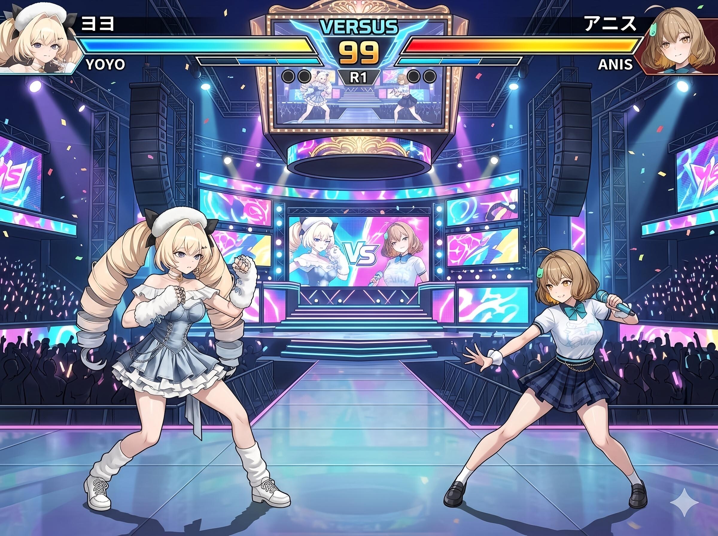 アニスVSヨヨ ー因縁のアイドル対決ー | の人気AIイラスト・グラビア