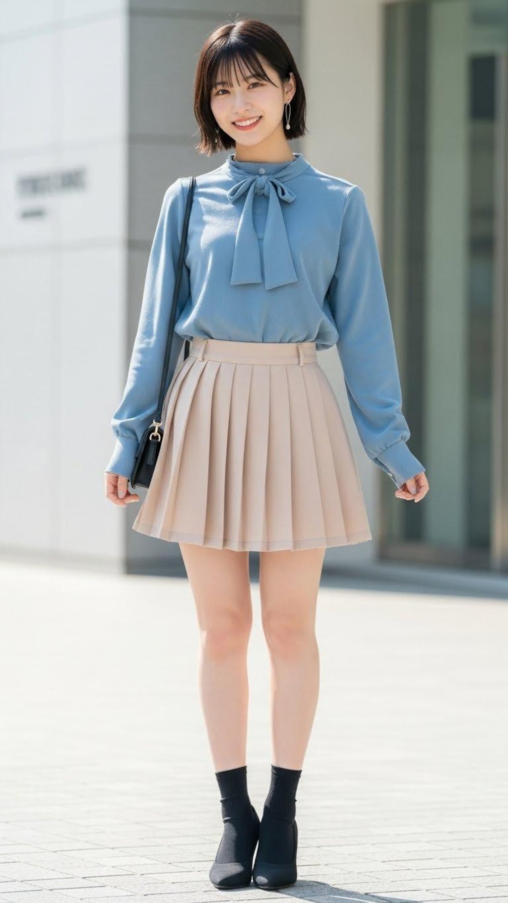 デートの装い。　　　　ポーズやファッション、ファッションに対する小物のコーディネート、背景は限定せずにAIが選んでいます。