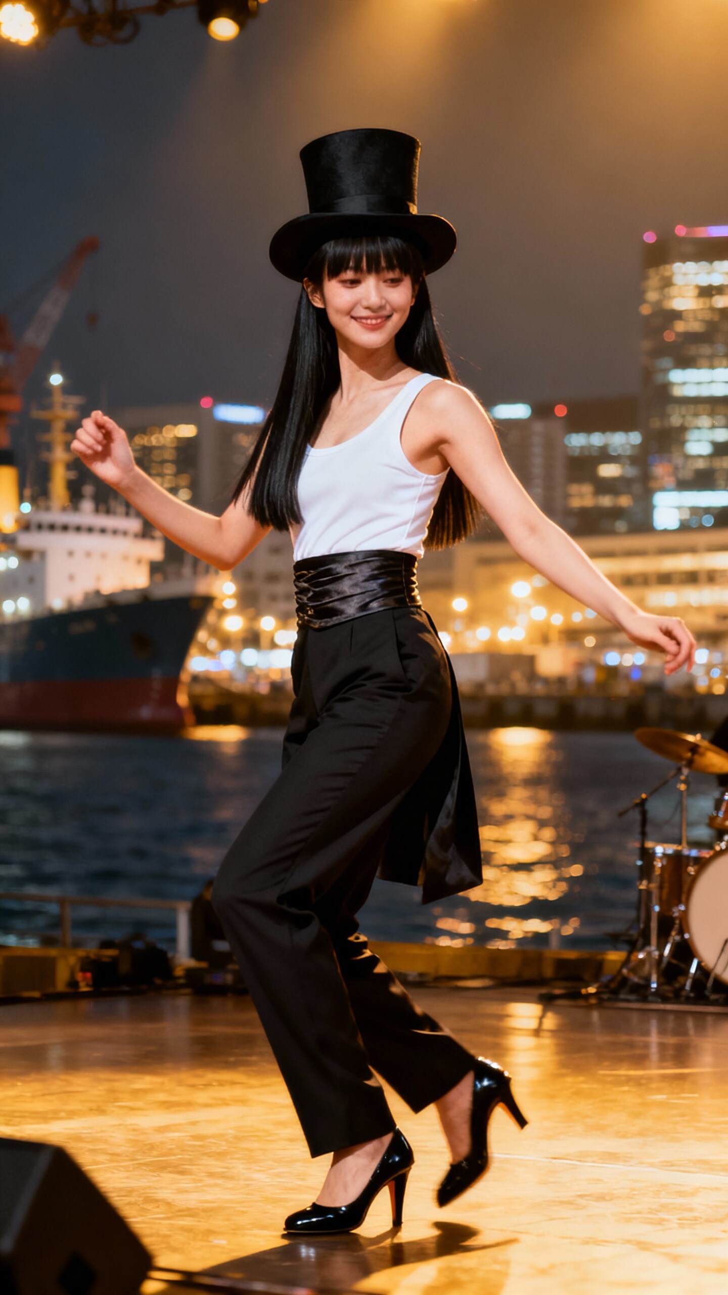 かっこかわいいダンサー白鳥英美梨の横浜港公演
