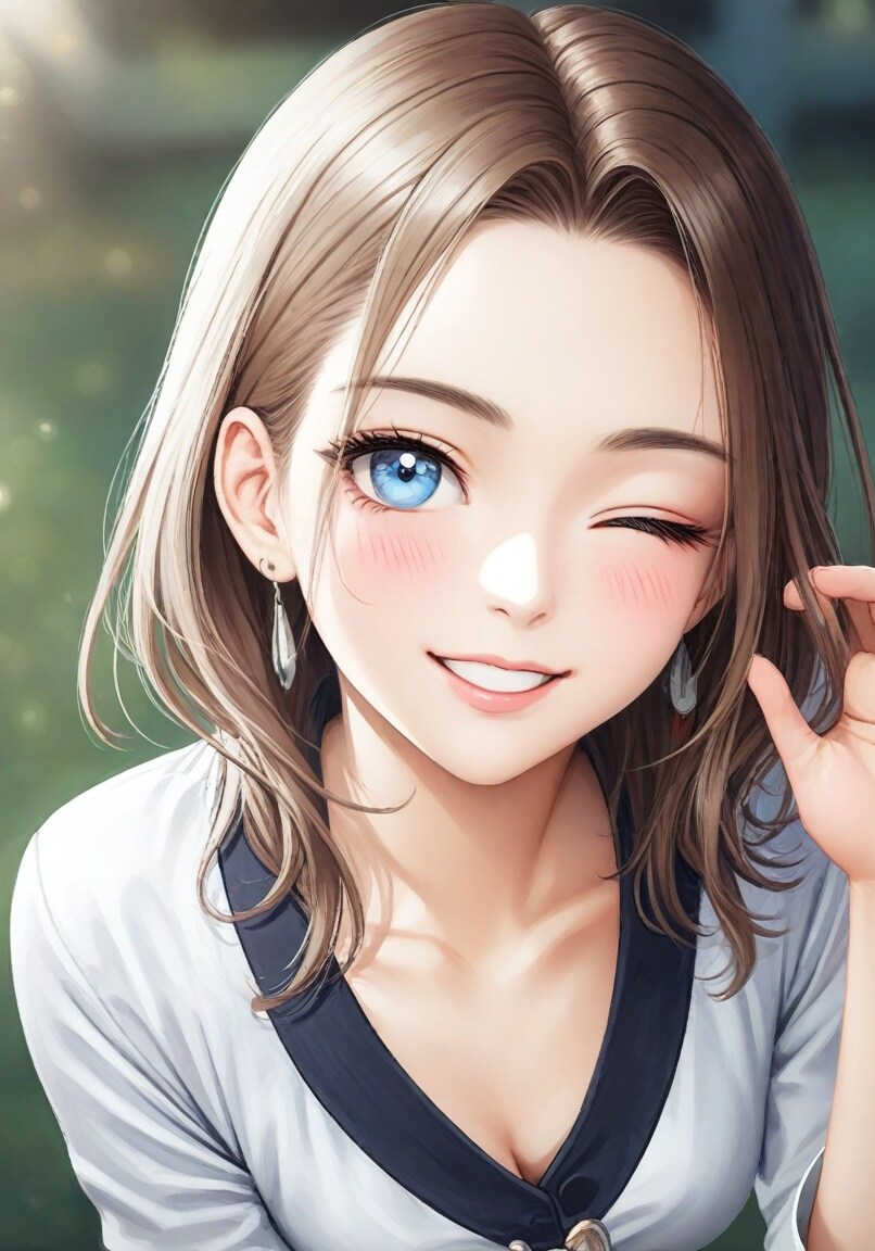 茶髪のウィンク！