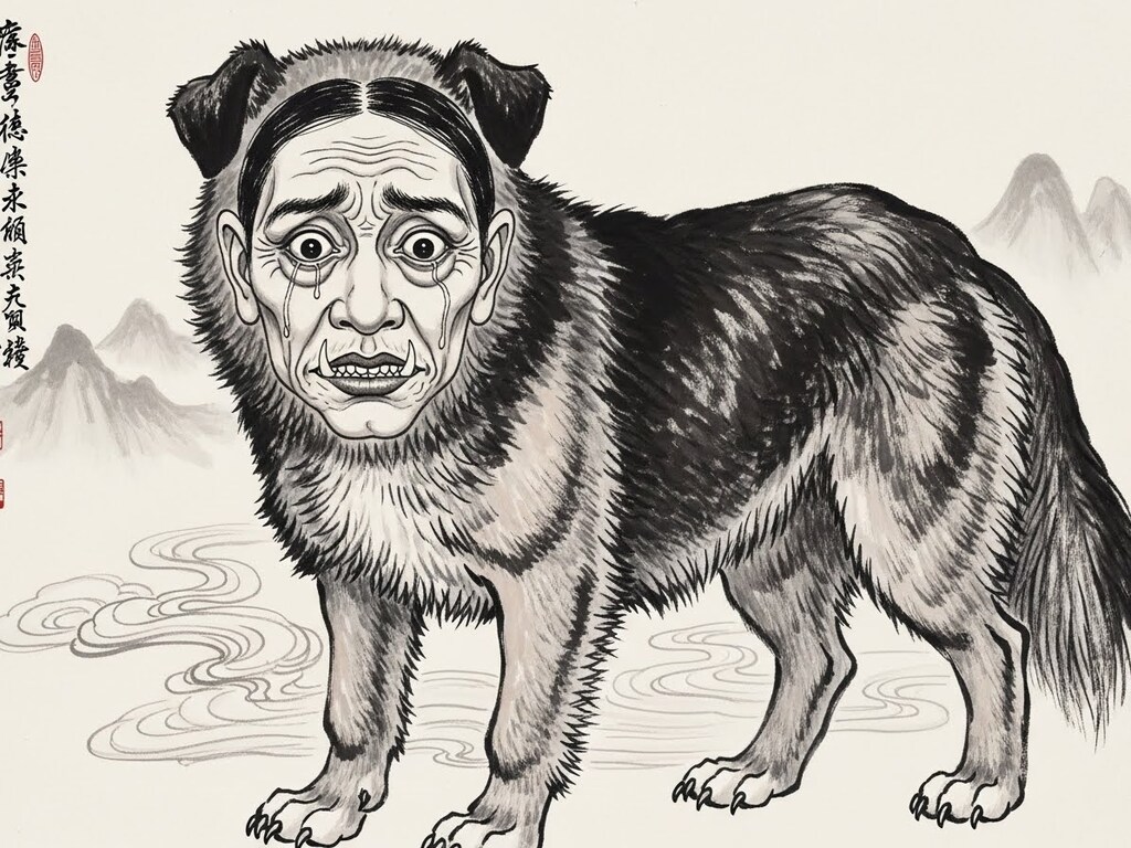 人面犬(２枚)　ImageFX