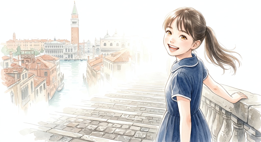 お散歩〜ヴェネツィア、きらめく水と猫の足跡😺✨