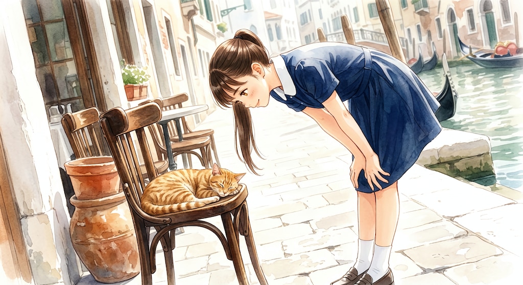 お散歩〜ヴェネツィア、きらめく水と猫の足跡😺✨