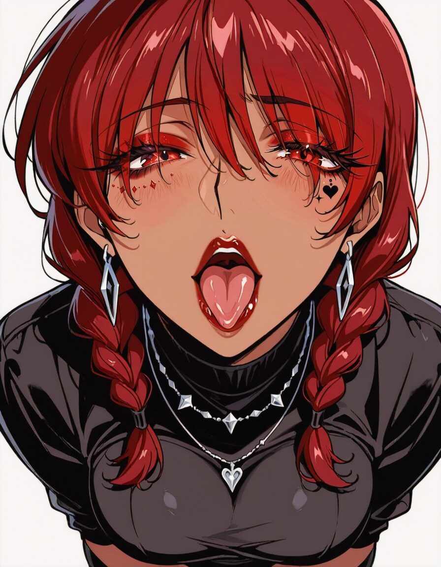 赤髪三つ編みの挑発的な彼女