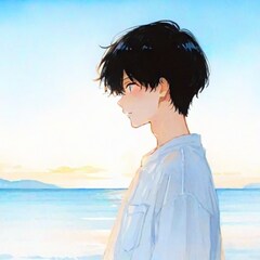 海風とコーヒー - Illustration ver. -