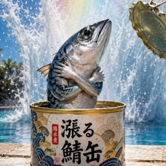 漲る鯖缶