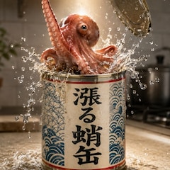 漲る蛸缶