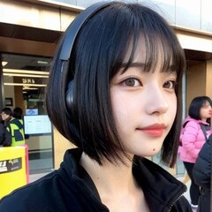 黒髪ボブちゃん